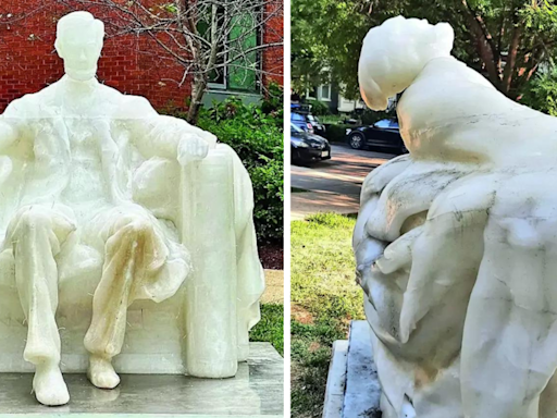 Washington DC of today too hot for Lincoln: Wax statue melts, turns into a meme - Times of India