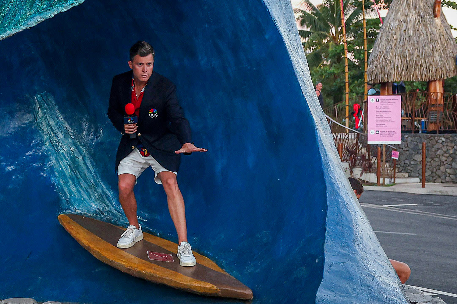 Colin Jost injures foot while covering surfing at Olympics. Here's how it happened.