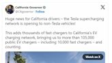 Governor Gavin Newsom’s Office Announces There’s Now 1 Fast Charging Station for Every 5 Gas Stations in California