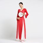熱銷 鴻華中國古風民族古典舞蹈練功女身韻飄逸紗衣表演出服套裝芒種 可開發票