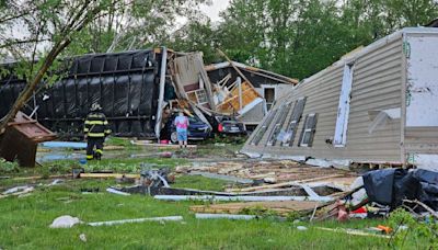 Several tornadoes hit Michigan, where 12 people were hurt in one mobile home park in southern part of the state