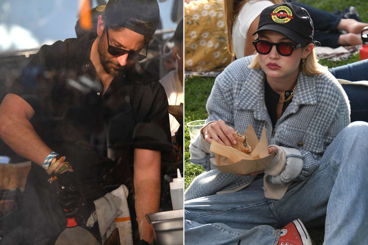 Gigi Hadid Eats Cheesesteak Prepared by Bradley Cooper During Outing at BottleRock Napa Valley Music Festival