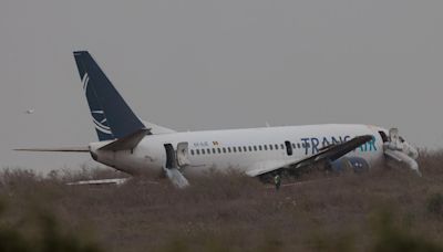 4 seriously hurt when Transair Boeing 737 skids off runway during takeoff in Senegal
