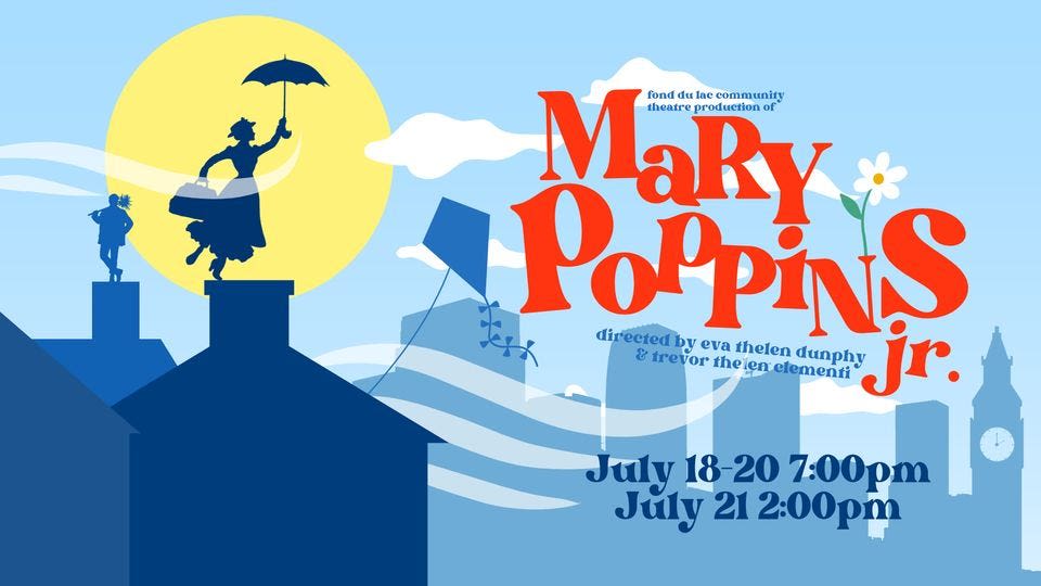 Fond du Lac Community Theatre's 'Mary Poppins Jr.' engages over 100 local young actors, opening July 18
