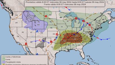 Qué dice el Servicio sobre las alertas por tornados y tormentas eléctricas para este 8 de mayo en EE.UU.