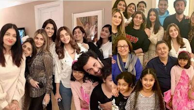 ...Bachchan and his niece Samara; Rishi Kapoor, Aishwarya Rai Bachchan, Abhishek Bachchan Alia Bhatt, Neetu Kapoor pose together in priceless throwback...