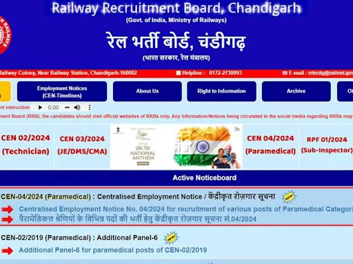 RRB Paramedical Staff Recruitment 2024: Apply for 1,376 Posts Starting August 17; Check Details Here - Times of India