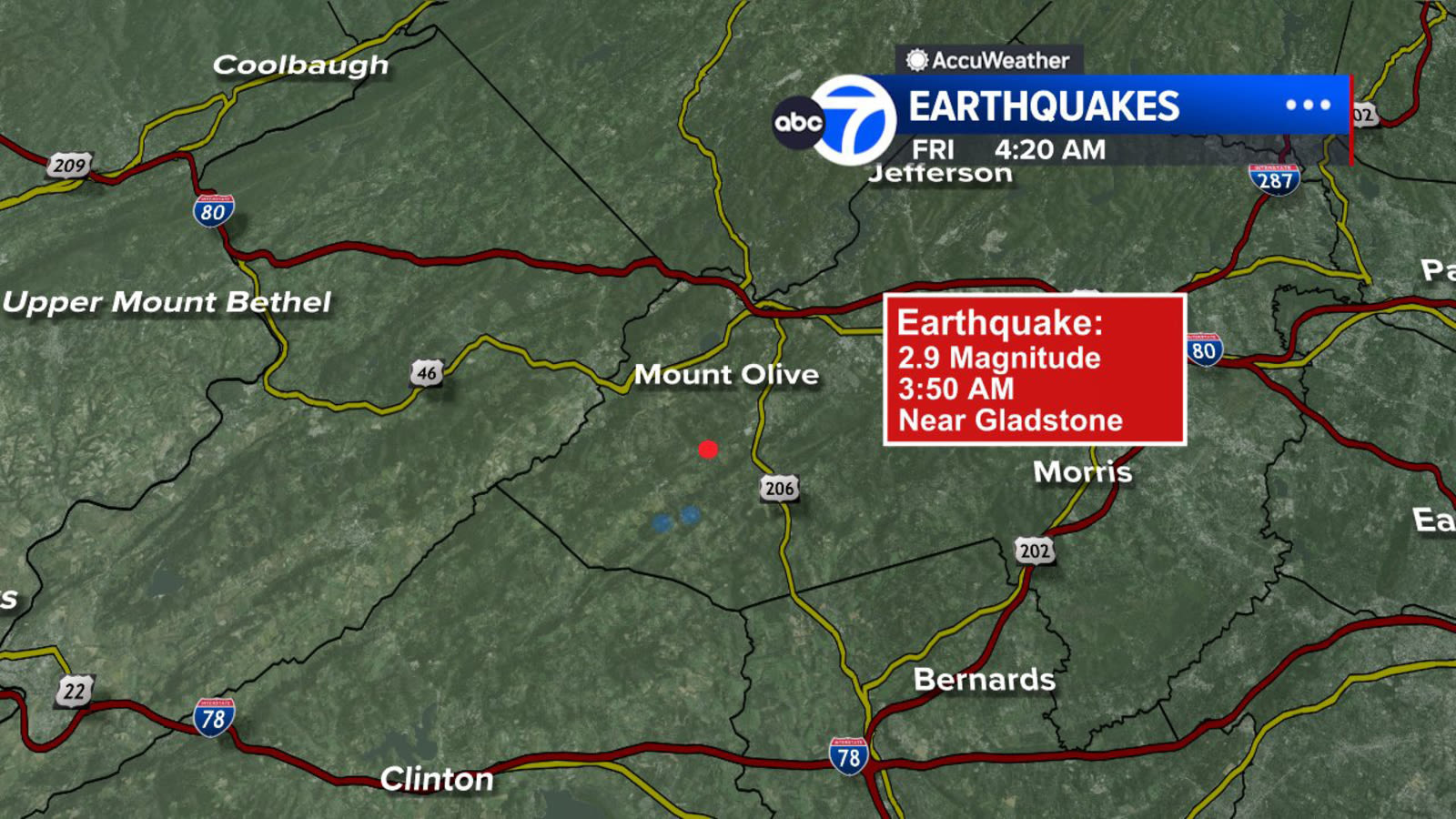 Earthquake shakes parts of New Jersey overnight