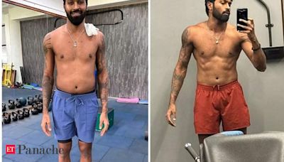 Hardik Pandya shows off his body transformation, wows fans with pics of chiselled abs - The Economic Times