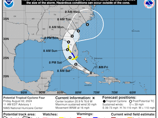 National Hurricane Center issues advisory on Potential Tropical Cyclone 4. See Georgia impact