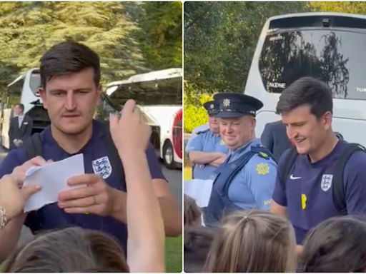 Video: Harry Maguire receives warm reception in Dublin ahead of Nations League clash