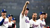 Rangers presented World Series rings, which feature game-used baseball leather