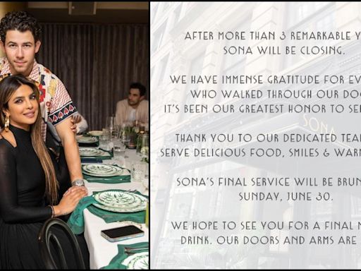 End of golden run: Priyanka Chopra's restaurant Sona in NYC to shut down on June 30 [here's why]