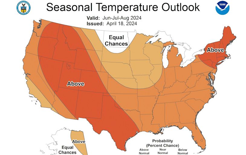 Early forecast says summer 2024 is set to be unusually hot across most of USA