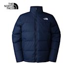 【The North Face 官方旗艦】北面男款藍色防潑水保暖舒適立領羽絨外套｜88R58K2