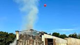 Massive blaze in Launceston monitored by hot air balloon