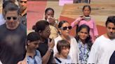 Bollywood superstar Shah Rukh Khan arrives with wife Gauri, kids Suhana, Aryan to cast their vote, youngest son AbRam also accompanies them