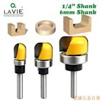 百佳百貨商店Lavie 3 件套 6mm 1/4" 柄 1/2" 3/4" 1-1/8" 直徑碗和托盤模板銑刀木材切割工具木工路由器