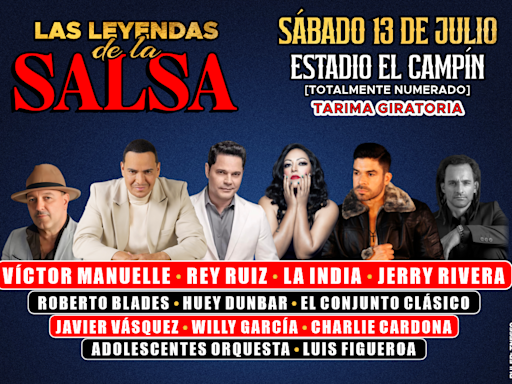 Prepárate para disfrutar del concierto “Las Leyendas de la Salsa” sábado 13 julio