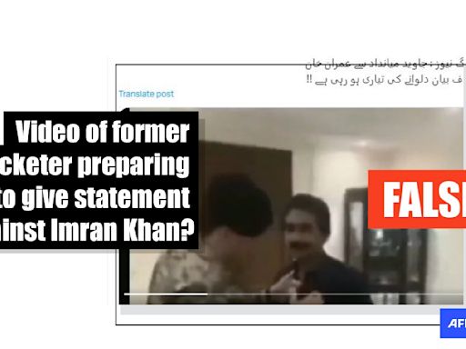 Clip shows Pakistani cricketing great Miandad ahead of flag ceremony, not 'about to speak against ex-PM Khan'