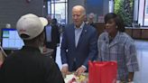 President Joe Biden stops at Wawa in Philadelphia with Mayor Cherelle Parker