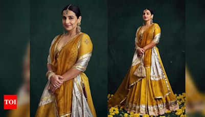 Vidya Balan's ghagra for Anant-Radhika wedding was dyed with marigolds from Siddhivinayak Temple | - Times of India