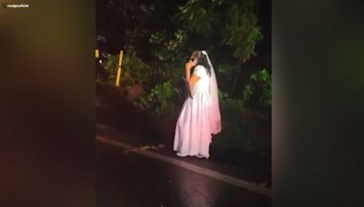 No es una película: era el día de su boda y se quedan sin coche por un accidente impresionante