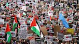 Israel-Hamas war: Around 100,000 people descend on central London for pro-Palestine march