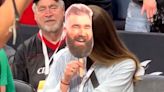 Kylie Kelce Hilariously Hides Behind Jason Kelce Mask During 'New Heights' Live Event