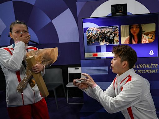 Love is in the air! China’s Olympics badminton star Huang Yaqiong wins gold — and a diamond ring in Paris