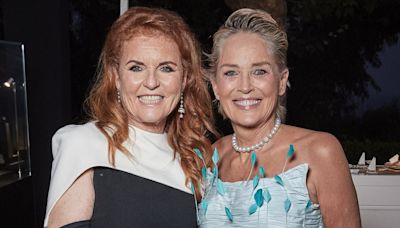 Glamorous Sharon Stone and Orlando Bloom mingle with Sarah Ferguson