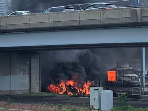 Mass. man ID'd in fatal Boston crash, SUV fire on train tracks under I-93