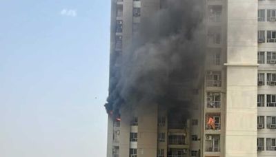 Fire breaks out at Noida apartment after AC blasts amid intense heat: Video