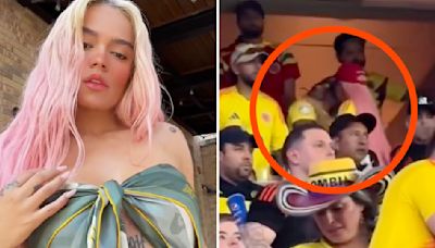 Karol G hizo más que cantar el himno en la Copa América: así la cachan comiéndose a besos a Feid