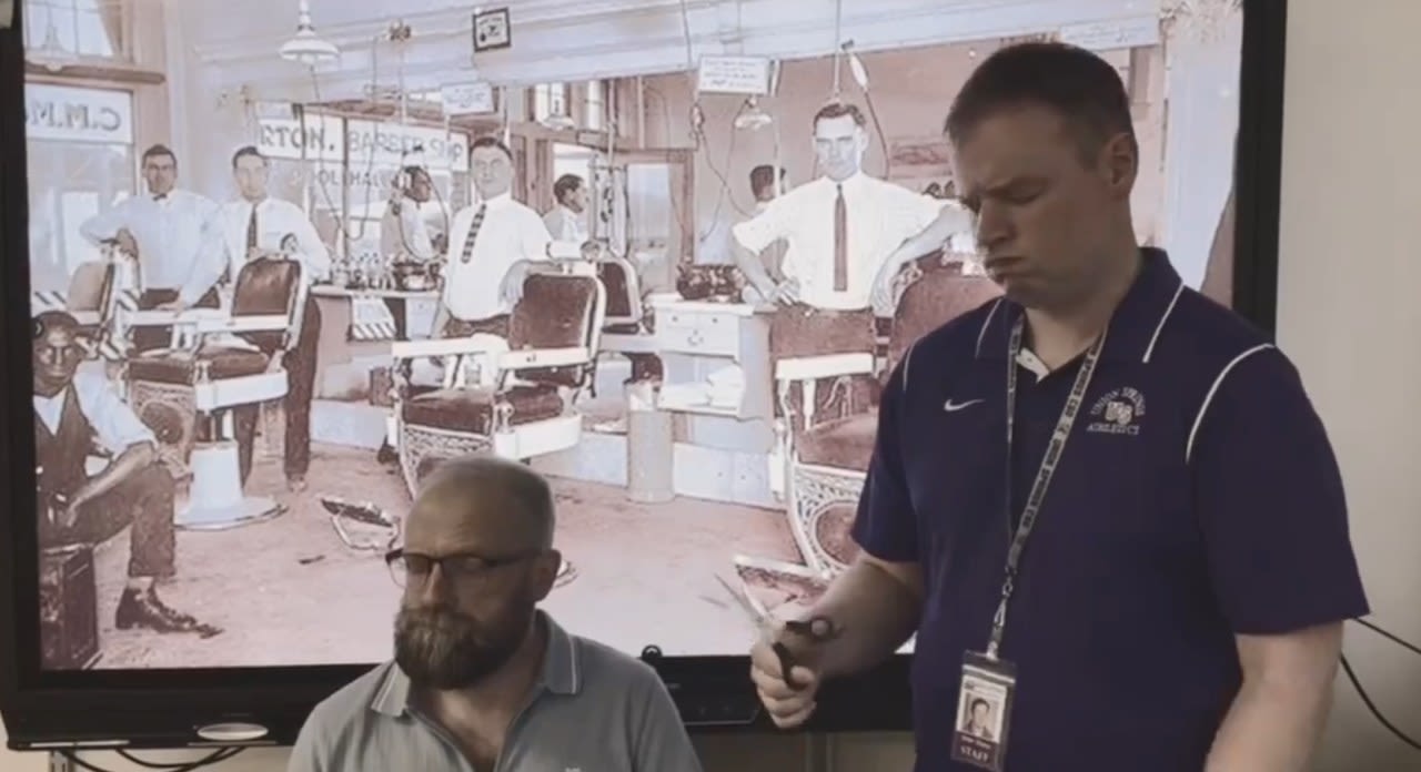 Teacher shaves beard of 19 years for a bet with students