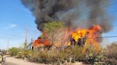 Las Cruces house fire spreads to powerlines, vegetation