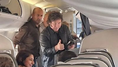 Javier Milei debuta en el avión presidencial | Hoy viaja a California para participar de un foro económico