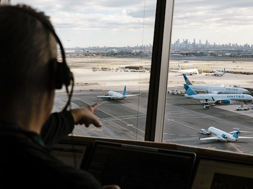 Plane goes off the runway after landing at Newark Airport, one wing damaged