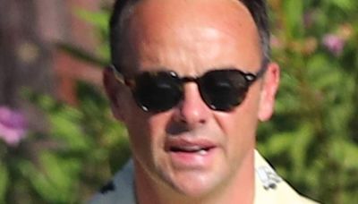 Ant McPartlin enjoys a sunny stroll with wife Anne Marie and their son