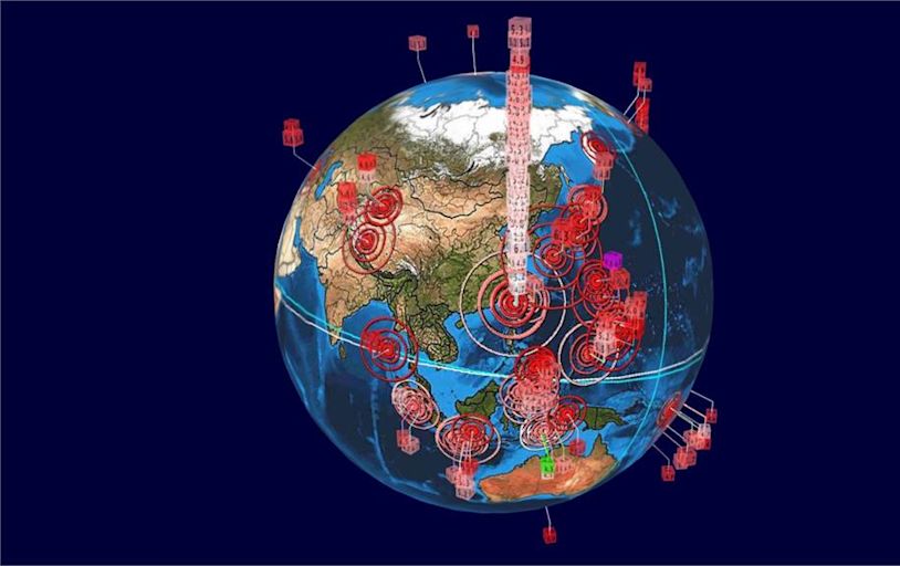 花蓮餘震破千起！全球地震3D圖 台灣震出一棟「台北101」大樓！