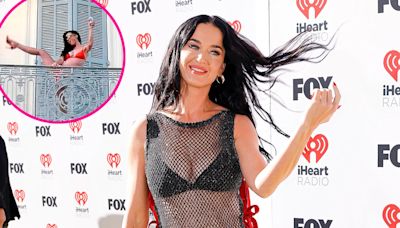 Katy Perry Gets Hearts ‘Racing’ as She Poses on a Balcony in Tiny Orange Bikini