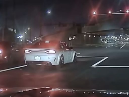 Police Car Is No Match For Dodge Hellcat