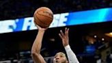 Cleveland star Donovan Mitchell puts up a shot in his 50-point performance in the Cavaliers' loss to the Orlando Magic in game six of their NBA Eastern Conference first-round series