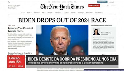 Principais jornais do mundo repercutem decisão de Biden de desistir da reeleição nos EUA