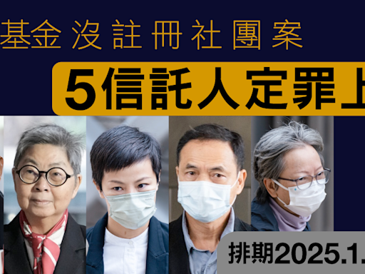 612基金沒註冊社團案 5信託人定罪上訴排期2025.1.8開審