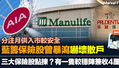 【龔成專欄】藍籌保險股曾暴瀉嚇壞散戶 三大保險股點揀？ 有一隻較穩陣兼派4厘息 月供或分注減風險 | BusinessFocus