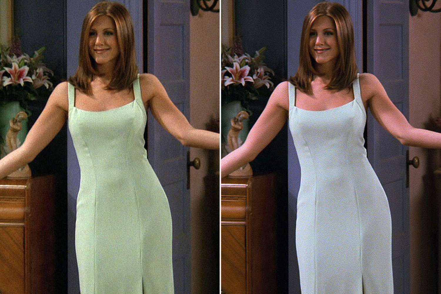 Jennifer Aniston Settles Debate About the Real Color of Her Iconic Friends Dress: 'For the Record...'