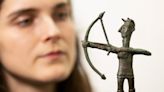 Ancient bronze archer figurine installed for Mediterranean islands exhibition
