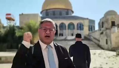 Desde la Explanada de las Mezquitas, un ministro israelí desafía a Netanyahu y a Hamás