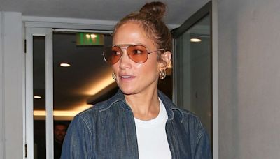 Jennifer Lopez Teams $1,500 Jumpsuit with a $4,400 Bag for a Denim-on-Denim Moment That Is Peak JLo